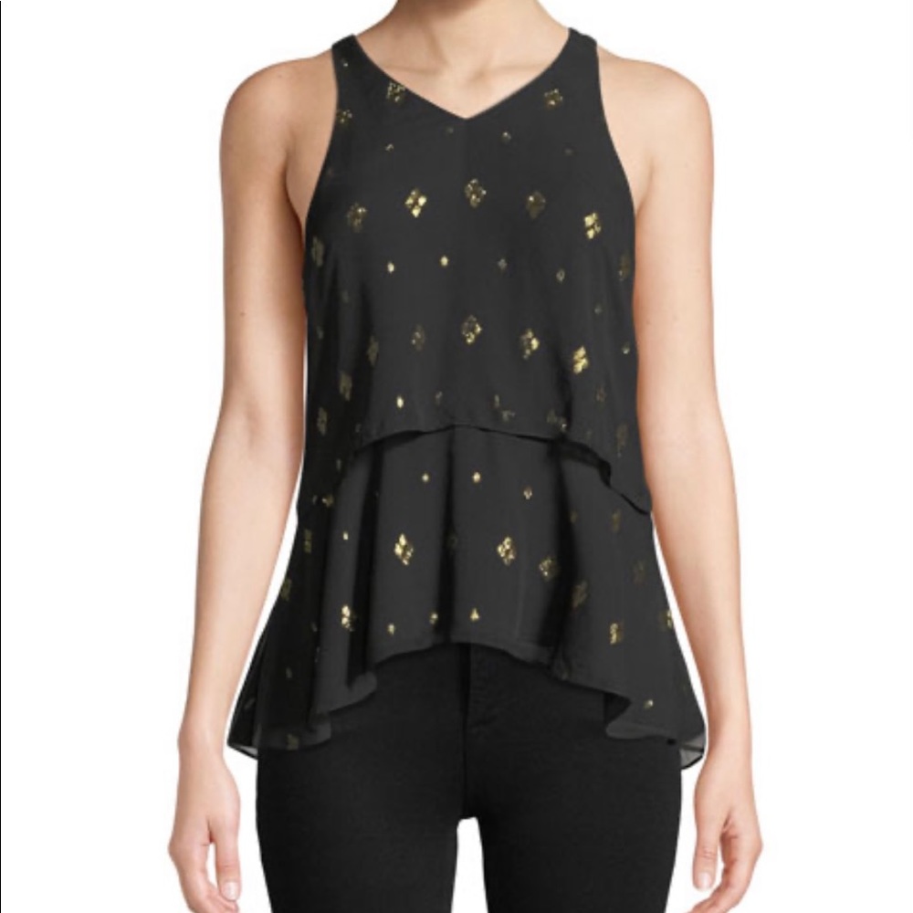 A.L.C. Duran tiered sleeveless metallic top